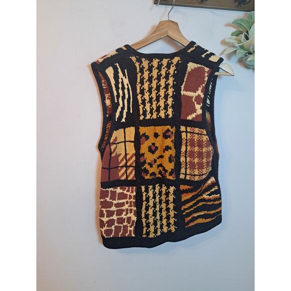 Vintage Women's Vest Ramie & Cotton Animal Print Sz M - Picture 4 of 6